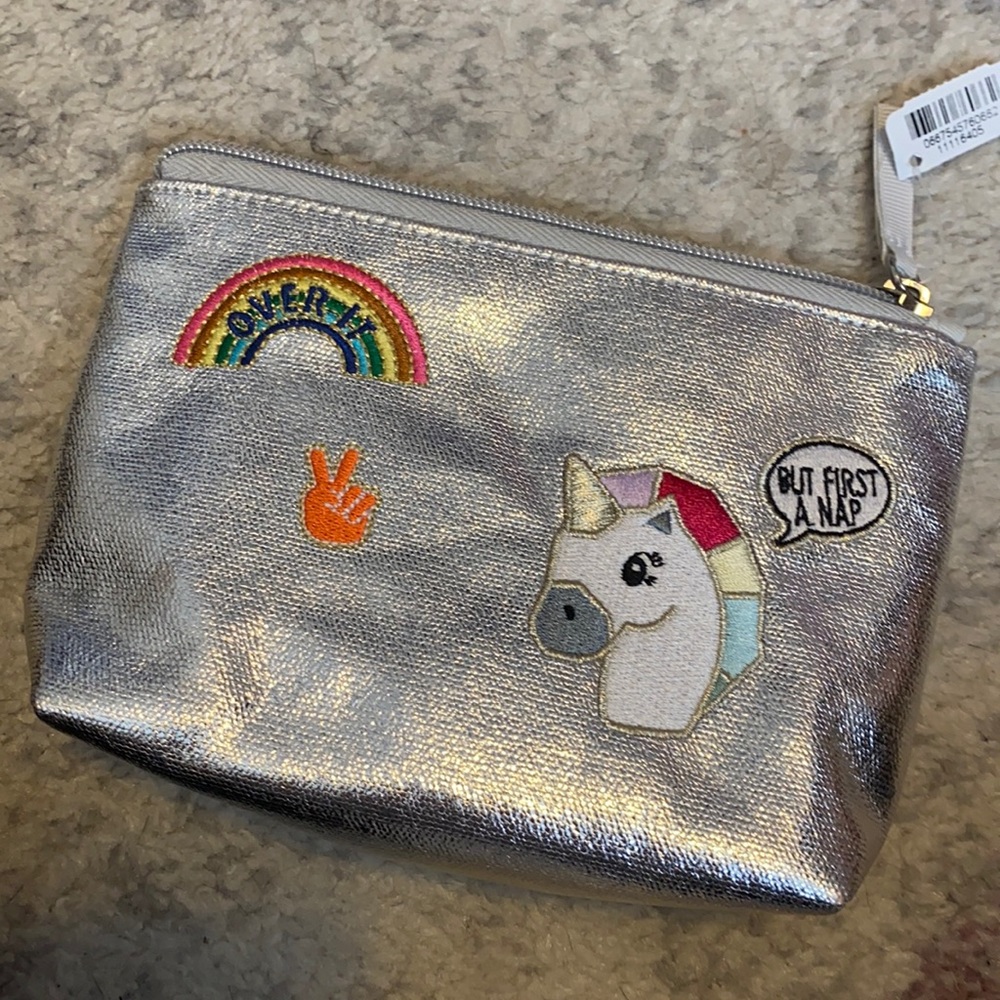 Silver make up/cosmetic case NWT